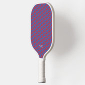 Initialen van het rode witte monogram blauw pickleball paddle (Links)