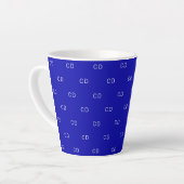 Initialen van koninklijk blauw monogram latte mok (Linkerhoek)