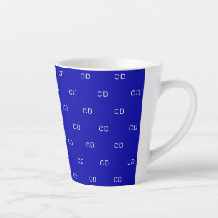 Initialen van koninklijk blauw monogram latte mok