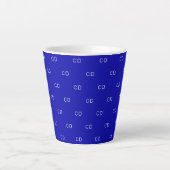 Initialen van koninklijk blauw monogram latte mok (Voorkant)