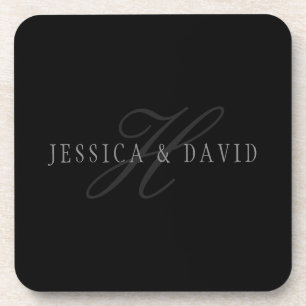 Initialen van koppelnaam en achternaam bier onderzetter