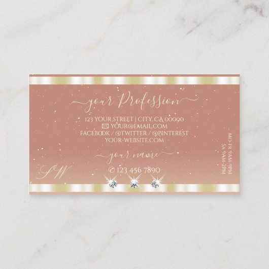 Initialen van Luxuria Gold Coral Sparging Diamonds Visitekaartje (Achterkant)