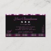 Initialen van Luxury Pink en Black Sparging Diamon Visitekaartje (Achterkant)