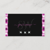 Initialen van Luxury Pink en Black Sparging Diamon Visitekaartje (Voorkant)