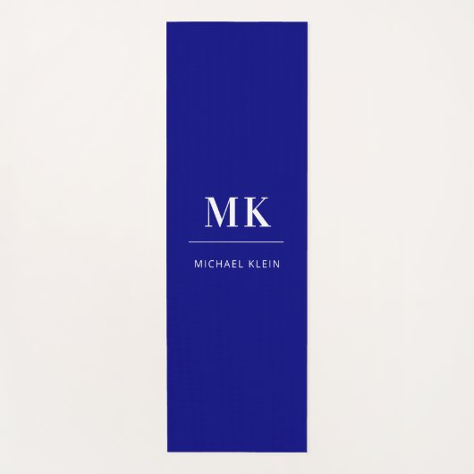 Initialen van Navy blue monogram Yogamat (Voorkant)