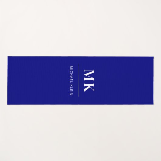 Initialen van Navy blue monogram Yogamat (Voorkant (horizontaal))