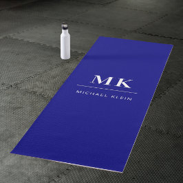 Initialen van Navy blue monogram Yogamat