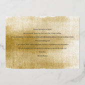 Initialen van Nice Golden Textured Effect Wedding  Folie Uitnodiging (Achterkant)
