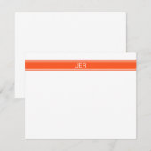 Initialen van Oranje en Witte Monogrammen Notitiekaartje (Voorkant / Achterkant)