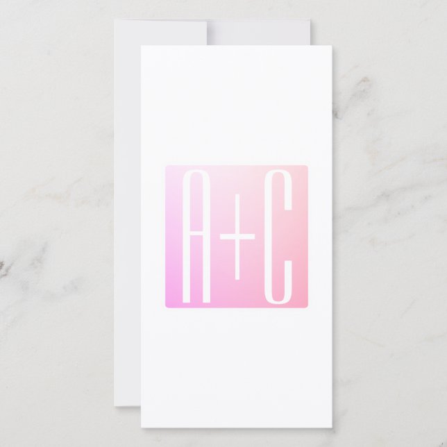 Initialen van paar | Subtle roze gradatie (Voorkant)