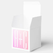 Initialen van paar | Subtle roze gradatie Bedankdoosjes (Geopend)