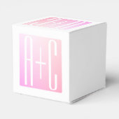 Initialen van paar | Subtle roze gradatie Bedankdoosjes (Achterkant)