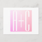 Initialen van paar | Subtle roze gradatie Briefkaart (Voorkant)