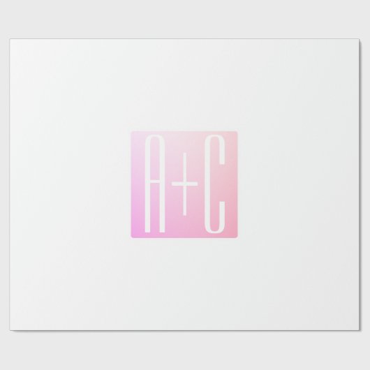 Initialen van paar | Subtle roze gradatie Cadeaupapier (Vlak)