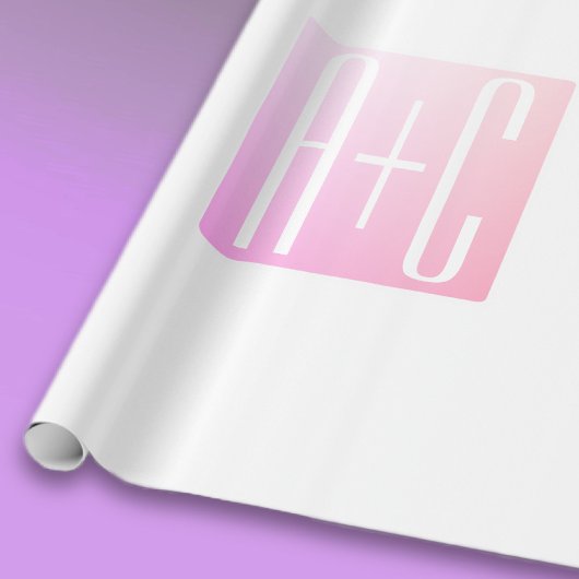 Initialen van paar | Subtle roze gradatie Cadeaupapier