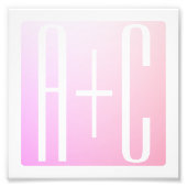 Initialen van paar | Subtle roze gradatie Foto Afdruk (Voorkant)