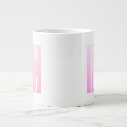 Initialen van paar | Subtle roze gradatie Grote Koffiekop (Voorkant)