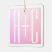 Initialen van paar | Subtle roze gradatie Keramisch Ornament (Links)