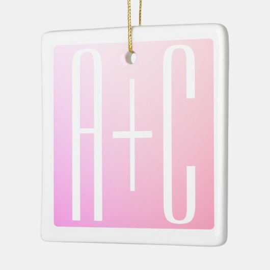 Initialen van paar | Subtle roze gradatie Keramisch Ornament (Links)