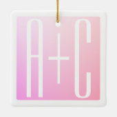 Initialen van paar | Subtle roze gradatie Keramisch Ornament (Achterkant)