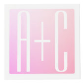 Initialen van paar | Subtle roze gradatie Kubus (Rechts)