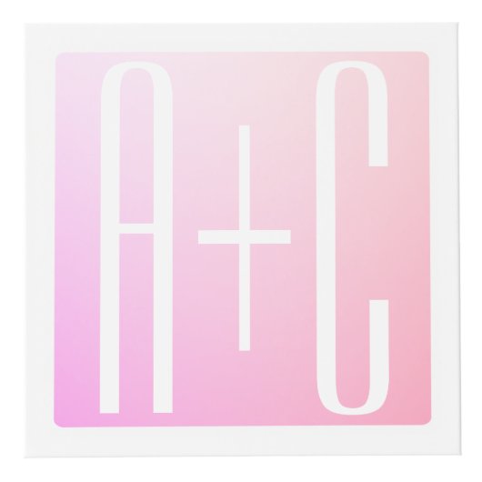 Initialen van paar | Subtle roze gradatie Kubus (Rechts)