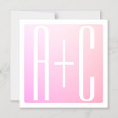 Initialen van paar | Subtle roze gradatie Magnetische Uitnodiging (Voorkant)