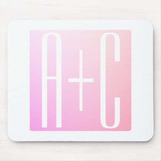 Initialen van paar | Subtle roze gradatie Muismat (Voorkant)