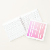 Initialen van paar | Subtle roze gradatie Notitieboek (Binnen)