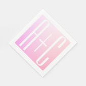 Initialen van paar | Subtle roze gradatie Servet (Hoek)