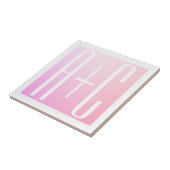 Initialen van paar | Subtle roze gradatie Tegeltje (Zijkant)
