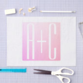 Initialen van paar | Subtle roze gradatie Tissuepapier (Craft)