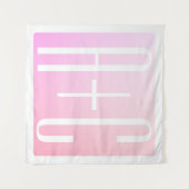 Initialen van paar | Subtle roze gradatie Wandkleed (Voorkant (horizontaal))