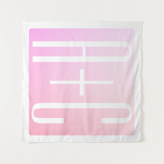 Initialen van paar | Subtle roze gradatie Wandkleed (Voorkant (horizontaal))