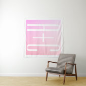 Initialen van paar | Subtle roze gradatie Wandkleed (In Situ (horizontaal))