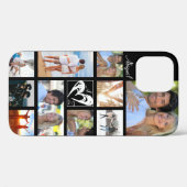 Initialen van paarse fotocollage-hardeshardesolven Case-Mate iPhone case (Achterkant (horizontaal))