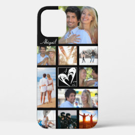 Initialen van paarse fotocollage-hardeshardesolven Case-Mate iPhone case