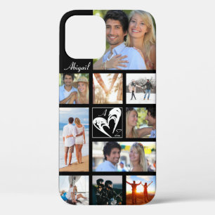 Initialen van paarse fotocollage-hardeshardesolven Case-Mate iPhone case