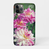 Initialen van roze en witte dagbloemen Case-Mate iPhone case (Achterkant)