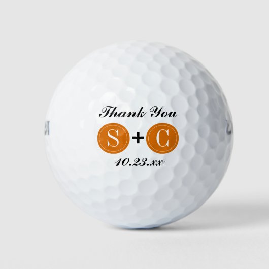 Initialen voor bruiloft voor monogram golfballen (Voorkant)