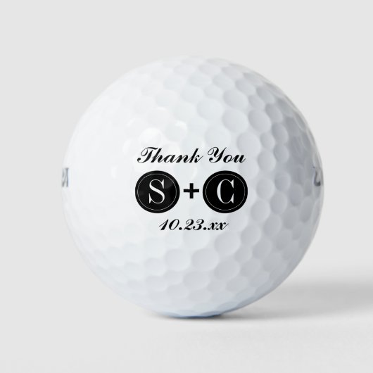 Initialen voor bruiloft voor monogram golfballen (Voorkant)