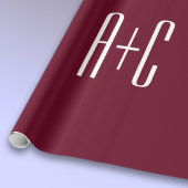 Initialen voor eenvoudige paren | White en Bourgog Cadeaupapier