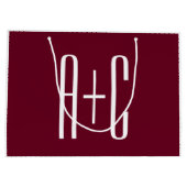 Initialen voor eenvoudige paren | White en Bourgog Groot Cadeauzakje (Achterkant)