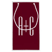 Initialen voor eenvoudige paren | White en Bourgog Klein Cadeauzakje (Achterkant)