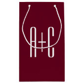 Initialen voor eenvoudige paren | White en Bourgog Klein Cadeauzakje (Achterkant)