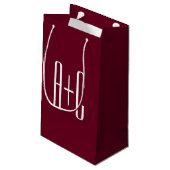 Initialen voor eenvoudige paren | White en Bourgog Klein Cadeauzakje (Achterkant Gekanteld)