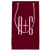 Initialen voor eenvoudige paren | White en Bourgog Klein Cadeauzakje (Voorkant)