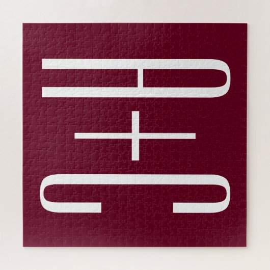 Initialen voor eenvoudige paren | White en Bourgog Legpuzzel (Horizontaal)