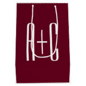 Initialen voor eenvoudige paren | White en Bourgog Medium Cadeauzakje (Achterkant)