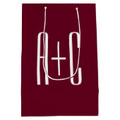 Initialen voor eenvoudige paren | White en Bourgog Medium Cadeauzakje (Achterkant)